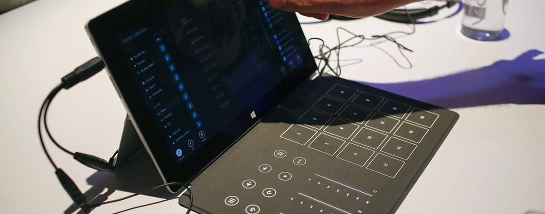 The Surface Remix Project for the Surface 2 tablets is seen during the launch of the Microsoft Surface 2 tablets in New York