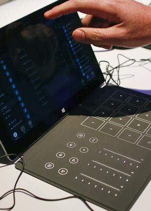 The Surface Remix Project for the Surface 2 tablets is seen during the launch of the Microsoft Surface 2 tablets in New York