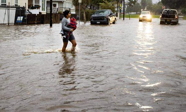 January 9, 2023, Santa Barbara, California, USA: Flooding in Santa Barbara as California is pounded by an intense winter