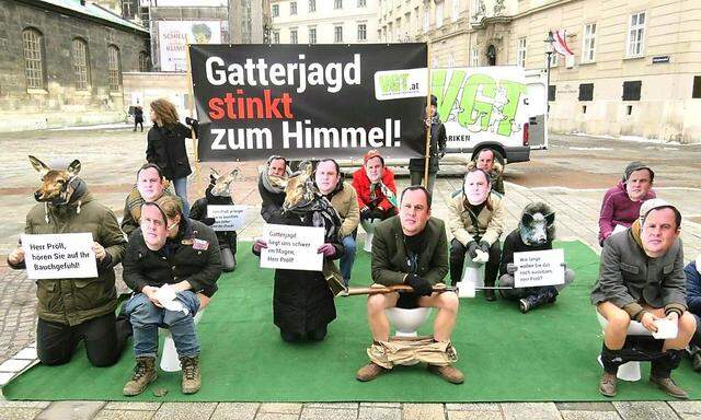 Archivbild: Eine Aktion des VgT am Wiener Stephansplatz