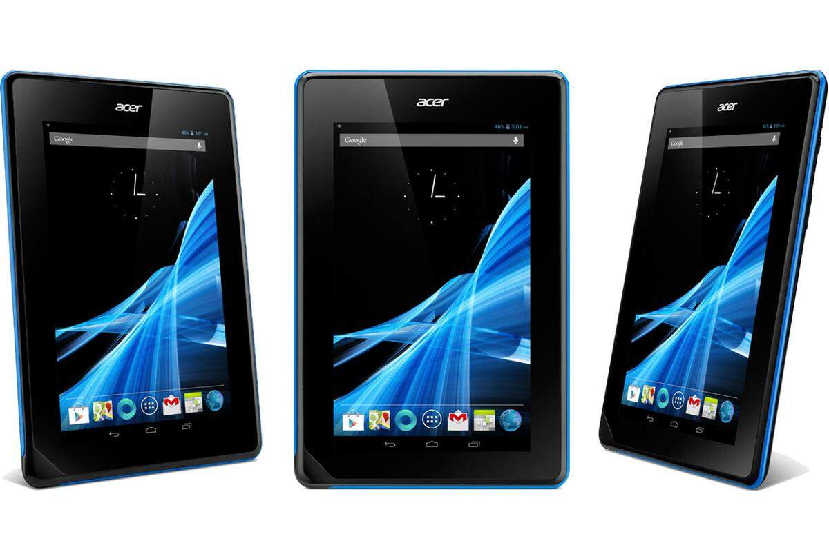 Der Markt der kompakten Tablets nimmt weiter an Fahrt auf. Acer bringt dementsprechend sein günstiges 7-Zoll-Tablet Iconia B1 auf den Markt. Es soll 16 Gigabyte Speicher bieten und für knapp 140 Euro verfügbar sein. Der Touchscreen bietet eine Auflösung von nur 1024 x 600 Bildpunkten, als Prozessor kommt ein Dual-Core-Chip mit 1,2 Gigahertz zum Einsatz.