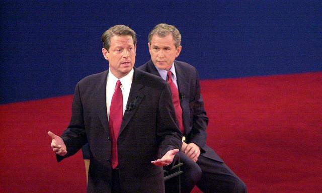 Vizepr�sident Al Gore USA Demokraten Pr�sidentschaftskandidat li anl�sslich der Debatte mit Georg
