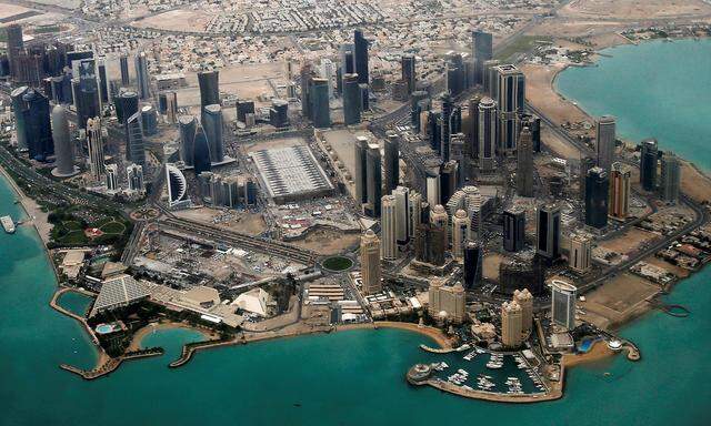 Ein Luftbild aus dem Archiv zeigt das Diplomatenviertel in Doha.