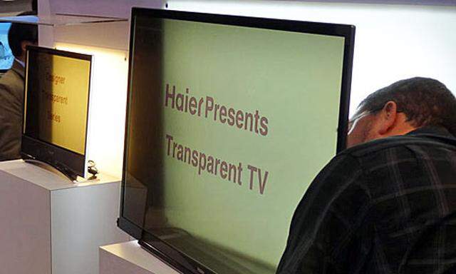 Transparenter Fernseher Schaufenster Zukunft
