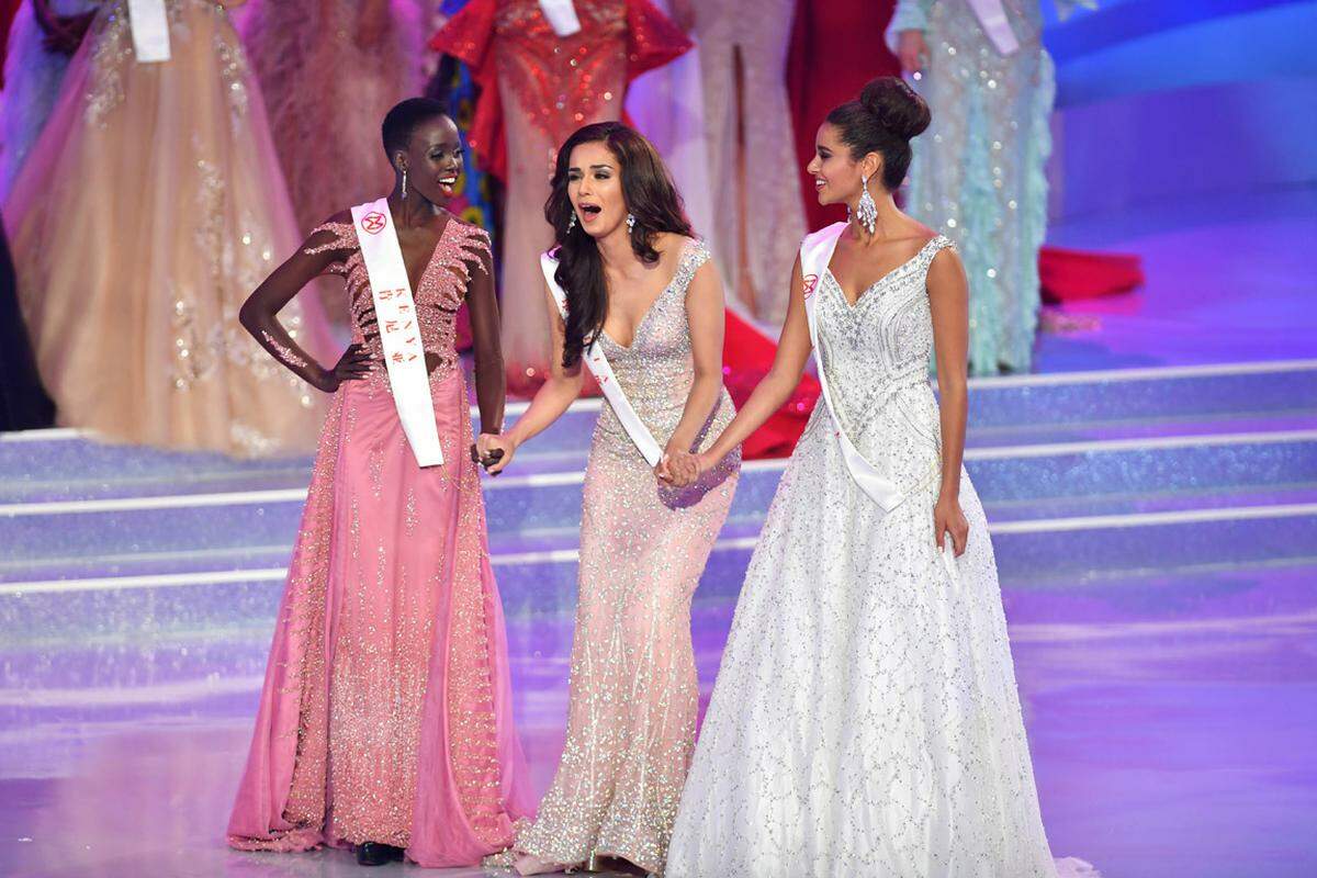 Manushi Chhillar aus Indien darf sich als schönste Frau der Welt fühlen: Die 20-Jährige wurde am Samstag in China zur Miss World 2017 gekrönt.