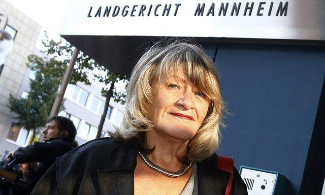 Women´s right activist and publisher Alice Schwarzer arrives for the trial against Swiss meteorologist and TV weather host Joerg Kachelmann at the district court in Mannheim