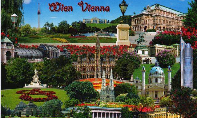 Eine Wien-Collage aus dem Jahr 2010: Noch heute ist das Medium der Ansichtskarte lebendig. 