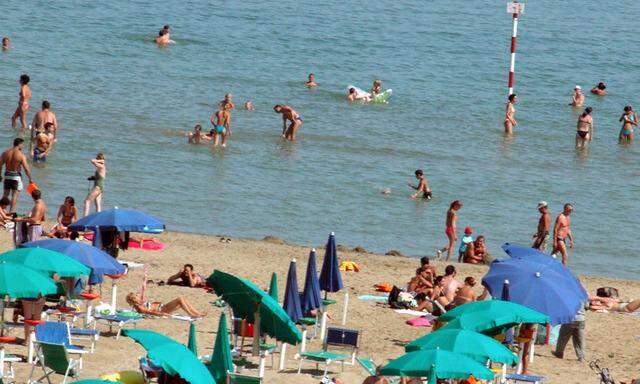 Badestrand in Lignano, Italien 