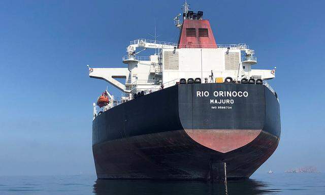 FILE PHOTO: An oil tanker at sea outside the Puerto La Cruz oil refinery