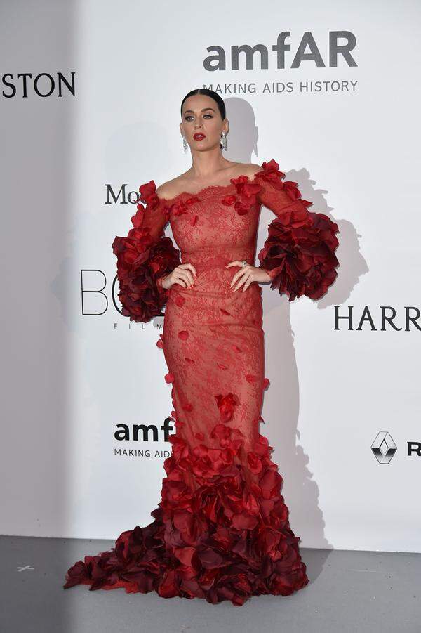 Ein wahres Staraufgebot gab es bei der 23. amfAR Gala in Cannes. Für den gute Zweck, nämlich der Erforschung von HIV und Aids, setzten sich Promis wie Katy Perry in großen Roben - die Musikerin trug ein Kleid von Marchesa - in Szene.