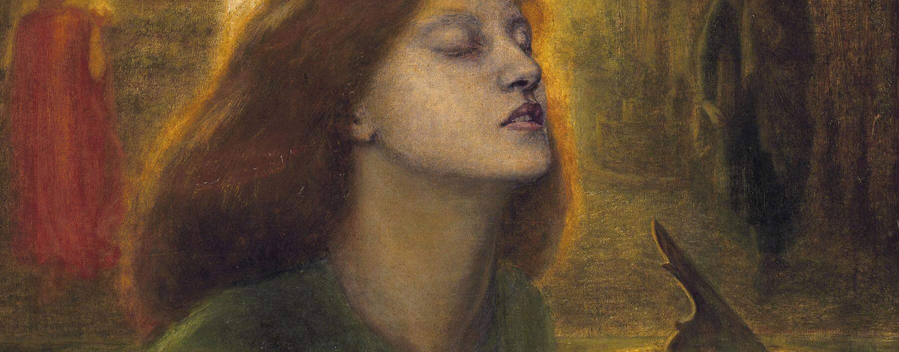 Mager, vergeistigt und doch voller Leidenschaft – der tuberkulöse Look galt im 19. Jh. als interessant, ja sexy. Elizabeth Siddal verkörperte ihn, sie wurde berühmt als Künstlerin und Model – hier für Dante Gabriel Rossettis Gemälde „Beata Beatrix“ (1864–1870) (Ausschnitt).