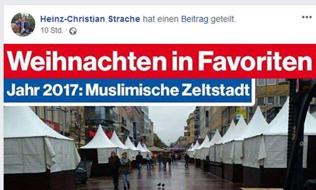 Posting auf der Facebook-Seite von Heinz-Christian Strache