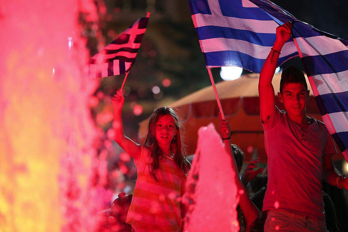 Der zentrale Syntagma-Platz in Athen war voll von Unterstützern des Reigierungskurses.