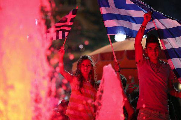 Der zentrale Syntagma-Platz in Athen war voll von Unterstützern des Reigierungskurses.