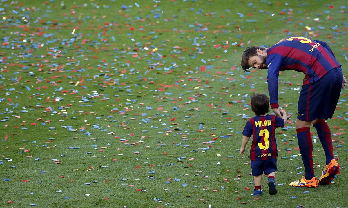 Barca-Star Pique zeigte seinem Sohn schon einmal den Rasen des Campo Nou