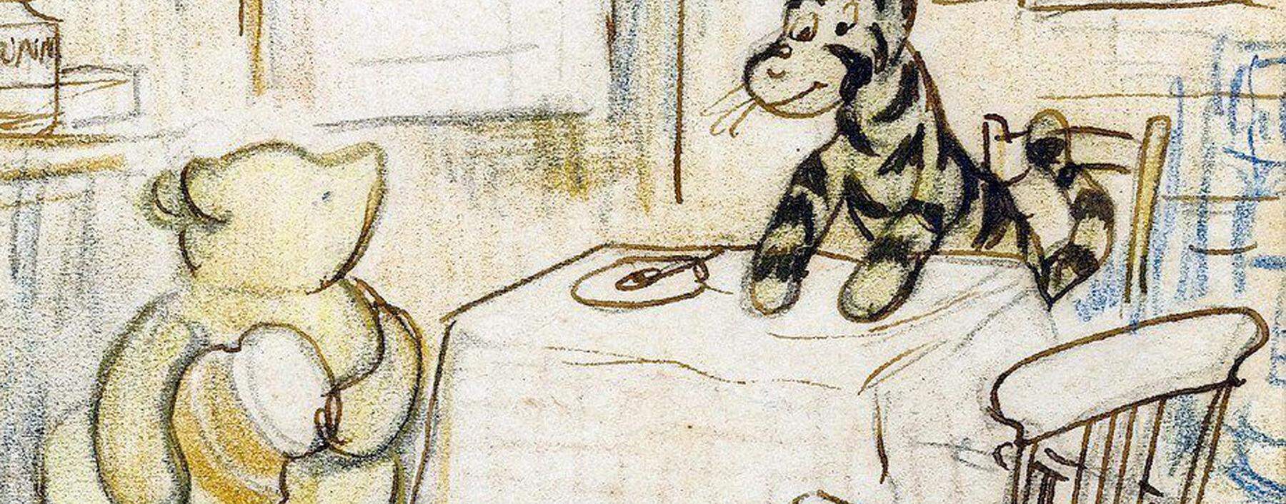 Pu der Bär (hier in einer Illustration von E. H. Shepard) ist nun gemeinfrei – in den USA. Kumpane Tigger muss aber noch ein paar Jahre warten.