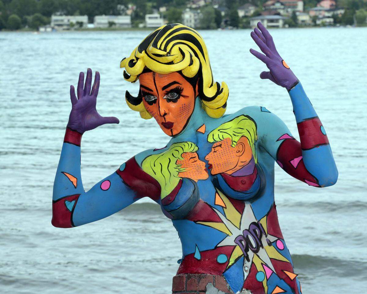 Das Motto des 17. World Bodypainting Festivals in Pörtschach war in diesem Jahr leicht zu erkennen: Pop Art.