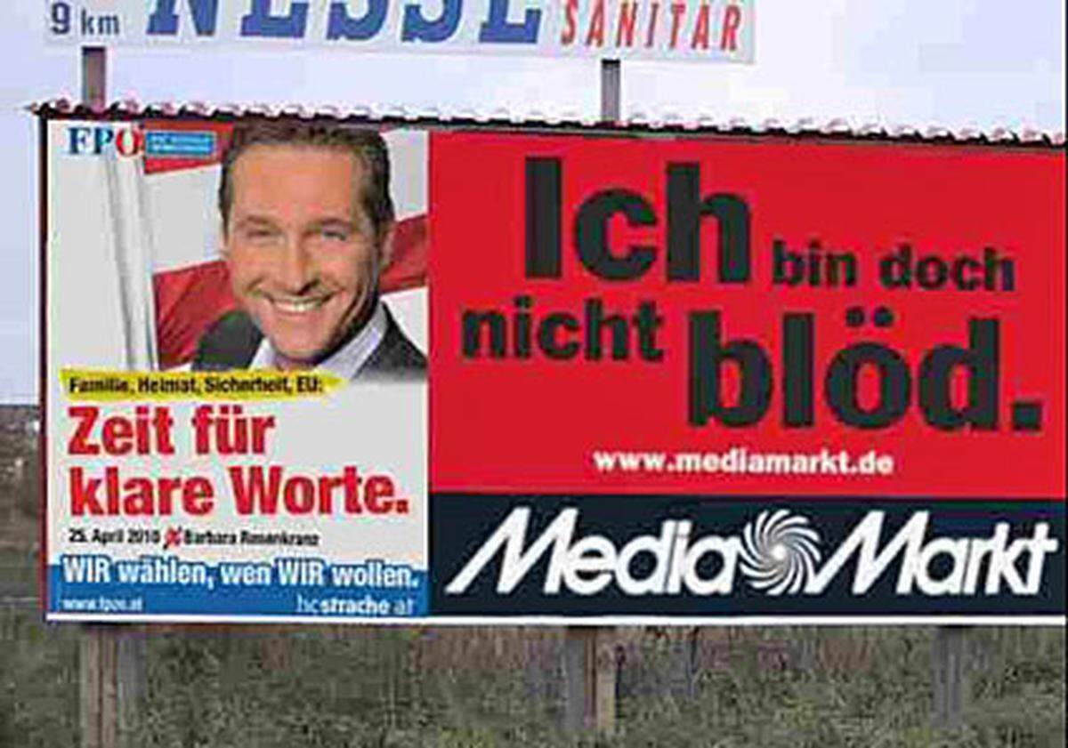 Sehr oft ist auch die Kombination mit den Nachbar-Affichierungen ein Schmunzeln wert.