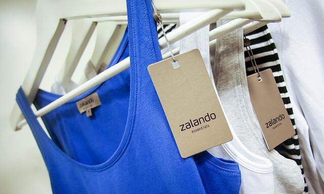 File photo of a Zalando label seen on an item of clothing in a showroom of the fashion retailer Zalando in Berlin