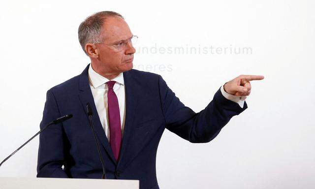 Austrian Interior Minister Karner attends news conference in Vienna