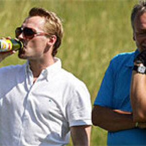 Hobby-Golfer unter sich: Ronan Keating (li.) und Rudolf Fischer.