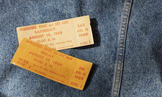 „Three days of peace and music“, so wurde das Festival beworben. Woodstock-Eintrittskarten. 