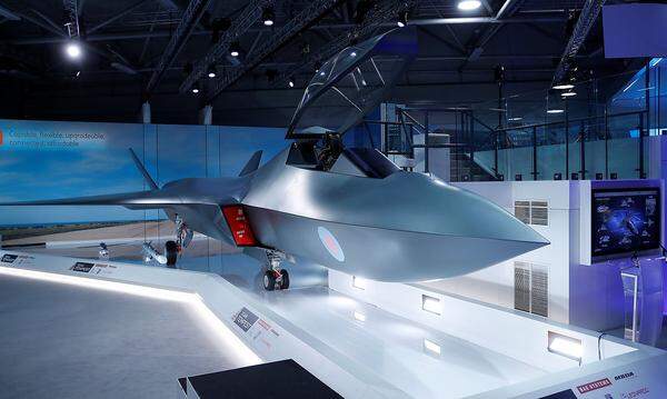 Für Furore sorgte der neue britische Kampfjet "Tempest", den es allerdings (derzeit) bloß als Modell gibt.
