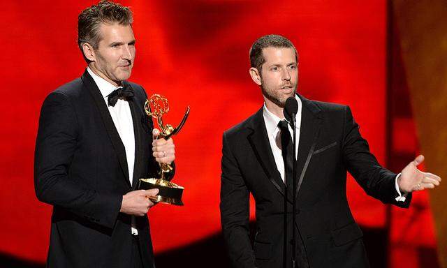 Sep 20 2015 Los Angeles California U S David Benioff left and D B Weiss accept the award f