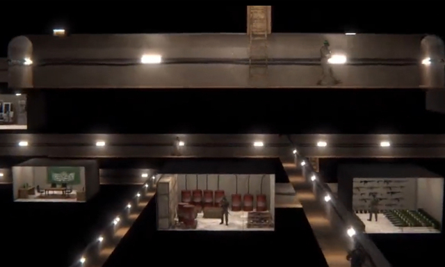 Eine animierte Grafik, die israelische Geheimdienste am Freitag veröffentlichten.