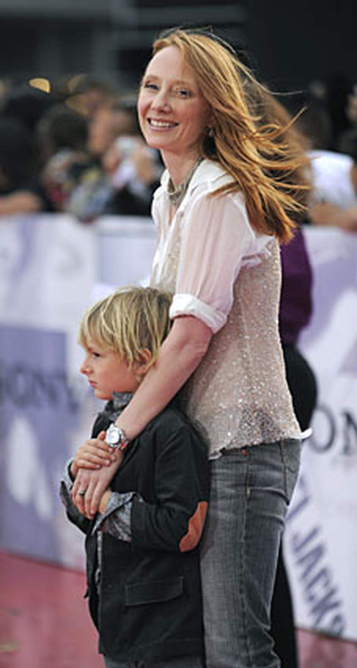 Schauspielerin Anne Heche nahm ihren Sohn Homer mit zum Film.