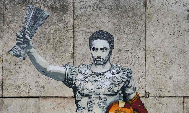 José Mourinho, unweit des Circus Maximus vom römischen Künstler Harry Greb in einem Fresko verewigt.