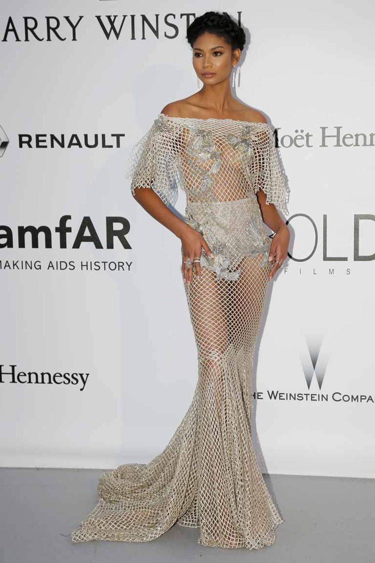 Chanel Iman in Marchesa.