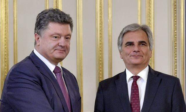 Ukrainian President Poroshenko meets with Austrian Chancellor Faymann in Kiev