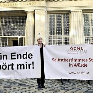 OeFFENTLICHE VERHANDLUNG DES VERFASSUNGSGERICHTSHOFES (VFGH) ZUM VERBOT DER STERBEHILFE: AKTION FUeR SELBSTBESTIMMTES STERBEN