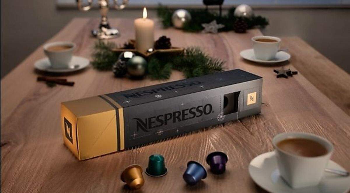 Erstmals erhältlich ist der Nespresso-Adventkalender mit diversen bunten Koffein-Variationen hinter den Türchen. 30 Euro auf www.nespresso.com und in den Nespresso-Boutiquen.