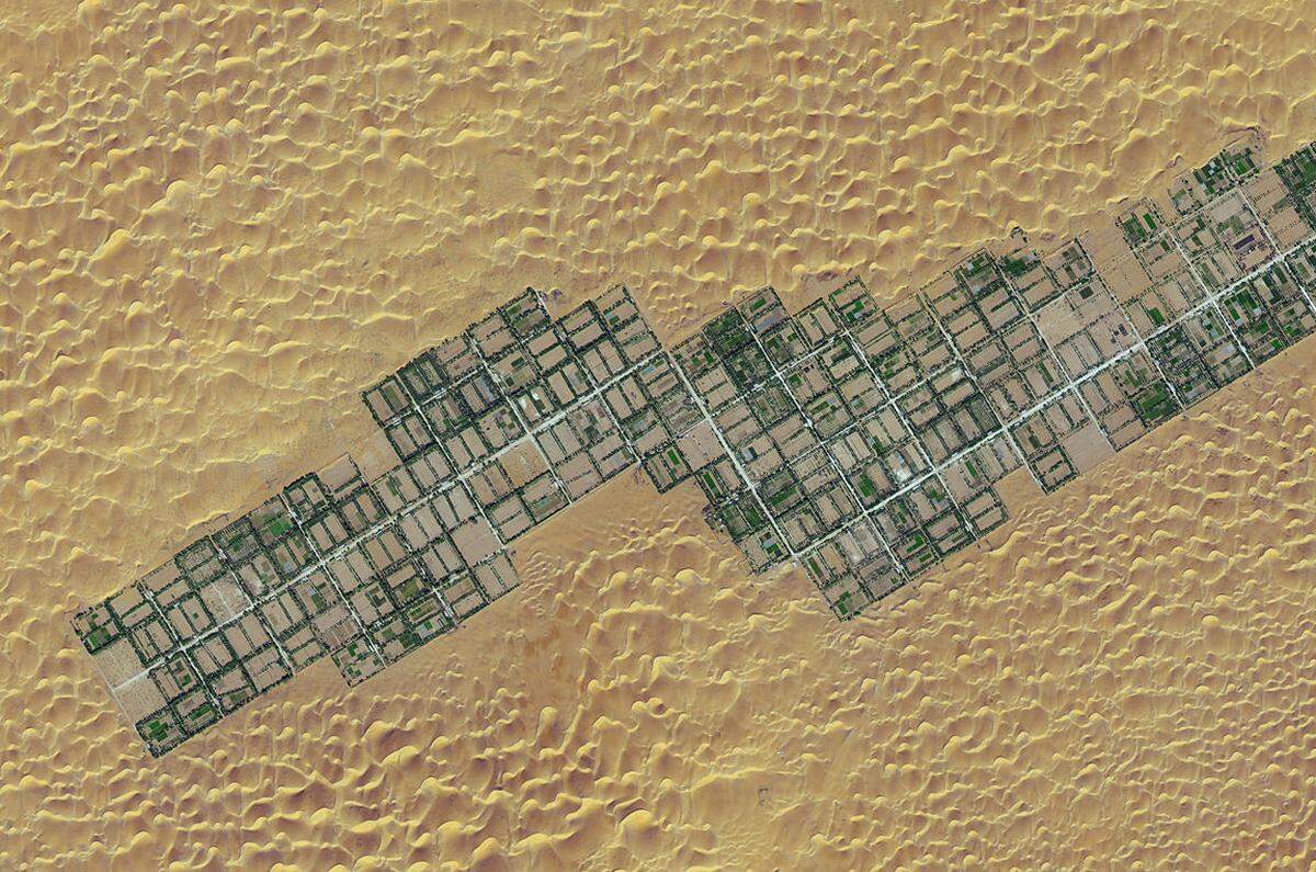 Die Oase Liwa erstreckt sich in einem 100 Kilometer langen Bogen entlang der arabischen Wüste Rub' al-Khali. In der Oase, in der etwa 20.000 Menschen leben, werden vorwiegend Dattelpalmen kultiviert. Zwischen den Palmen stehen zudem Gewächshäuser. In den vergan­genen Jahren wurde die Oase auch als Ausgangsbasis für Wüstentourismus entdeckt.
