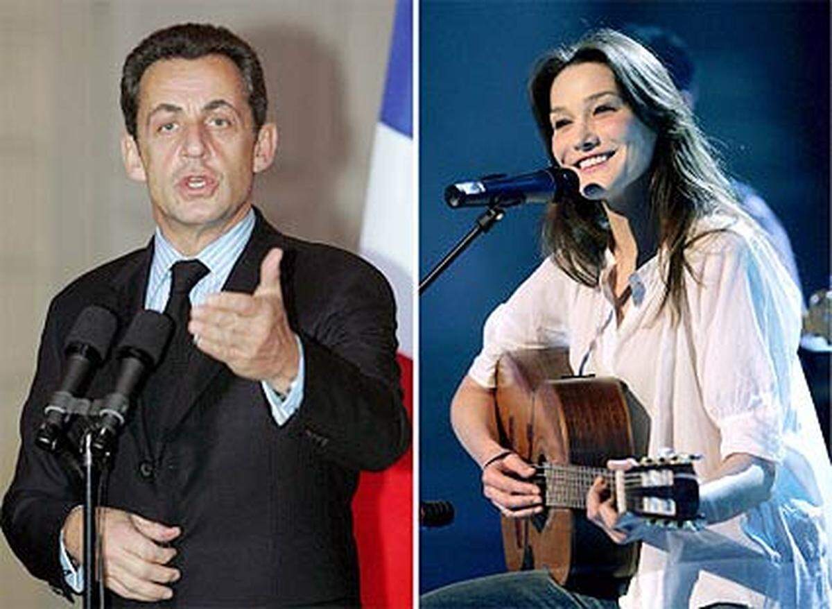 Die Vizechefin der Rechtsaußenpartei Front National (FN) Marine Le Pen betont, Sarkozy liefere mit der Romanze "ein billiges Weihnachtsmärchen", um die Franzosen von ihren Problemen abzulenken.Wenn schon nicht mehr, dann das. Bon Noë! Vive la France!