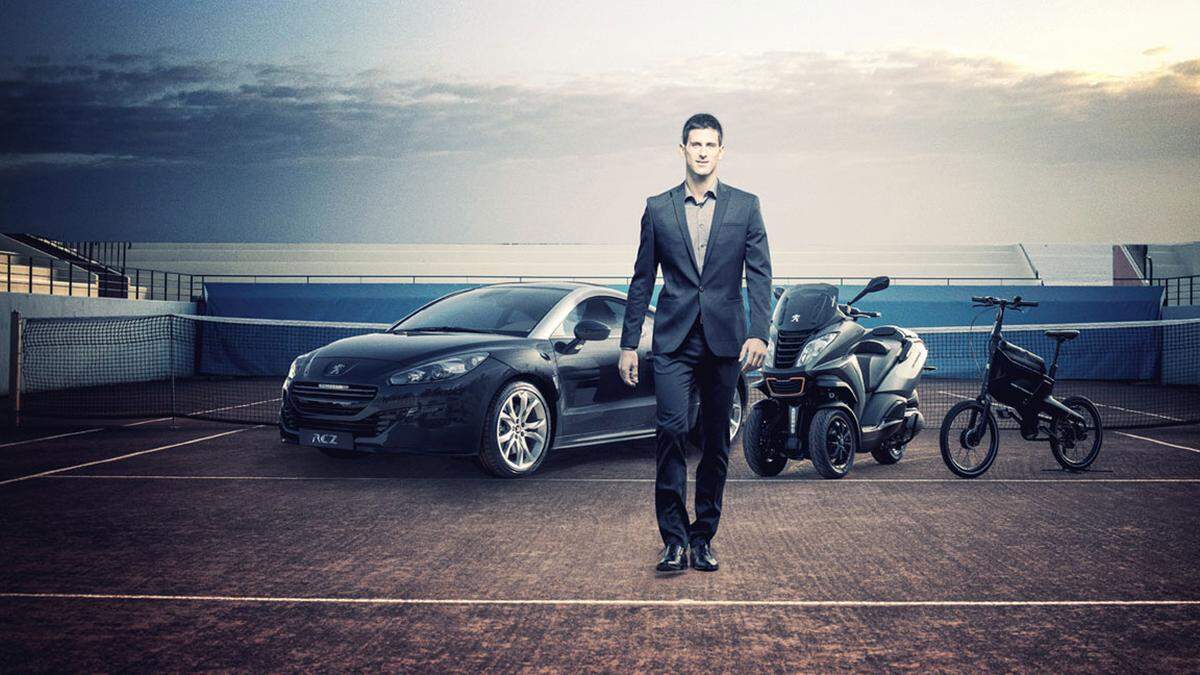 Novak Djokovic spielte im Peugeot-Team, außerdem warb der Serbe für Seiko, Mercedes u.a.
