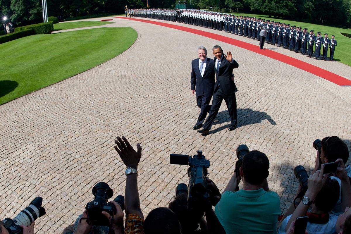 Nach der Stippvisite im Schloss Bellevue trifft der US-Präsident ...