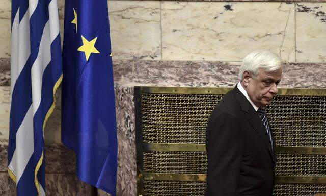 New Greek President Prokopis Pavlopoulos arrives for his swearing-in ceremony at the parliament in Athens