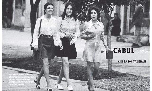 Drei junge Frauen in Kabul Anfang der 1970er Jahre