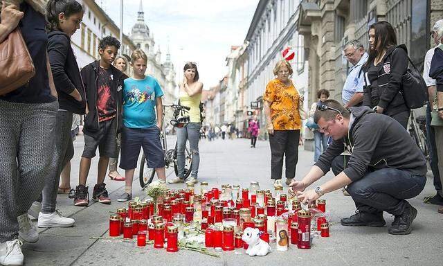 Trauer in der Grazer Innenstadt
