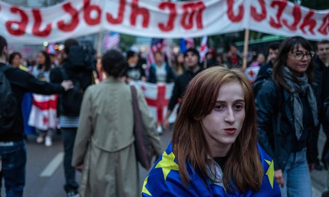 Proteste in Tiflis im Mai: Die Mehrheit der Bevölkerung befürwortet den EU-Beitritt. 
