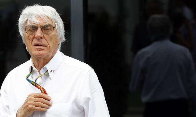 Formula One's commercial supremo Bernie Ecclestone attends the qualifying session of the Hungarian F1 Grand Prix at the Hungaroring circuit