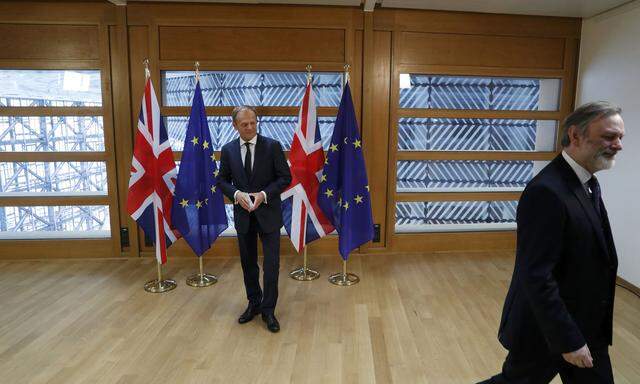 Britain´s permanent representative to the European Union Tim Barrow leaves after he delivered British Prime Minister Theresa May´s Brexit letter to EU Council President Donald Tusk in Brussels