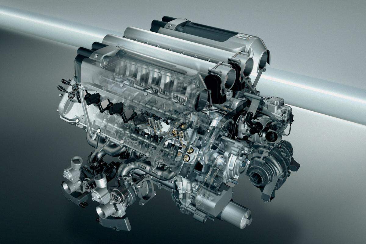 Der Veyron - ein Lieblingsprojekt des früheren VW-Chefs Piech - wird von einem wahren Monstrum von Motor angetrieben. Acht Liter Hubraum, 16 Zylinder - Piech hätte sich eigentlich 18 gewünscht.