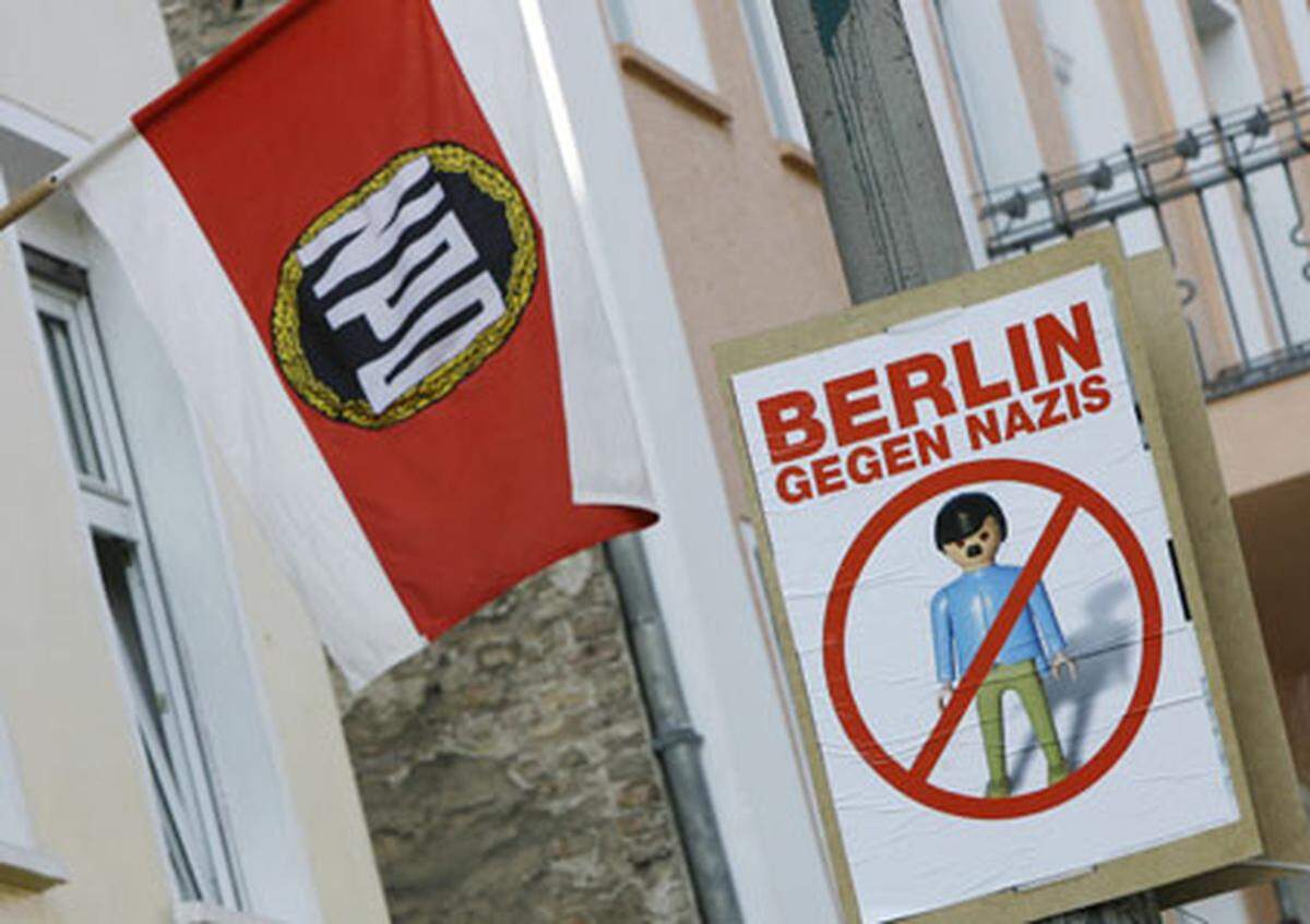 In einigen deutschen Städten fanden am 1. Mai auch Kundgebungen von und gegen Rechtsextremisten statt.