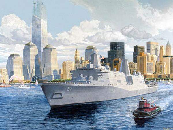 Eine ursprüngliche Skizze der "USS New York".