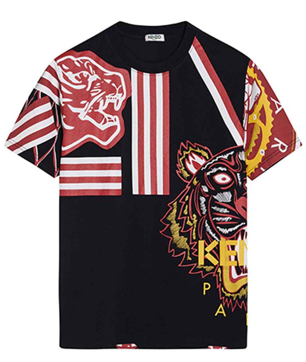 Eine eigene Kapselkollektion hat Kenzo für das Chinesische Neujahr designt. Es ist in den traditionellen chinesischen Farben Gold und Rot gehalten. Statt eines Affen ziert das Shirt aber den Kenzo-Tiger.      