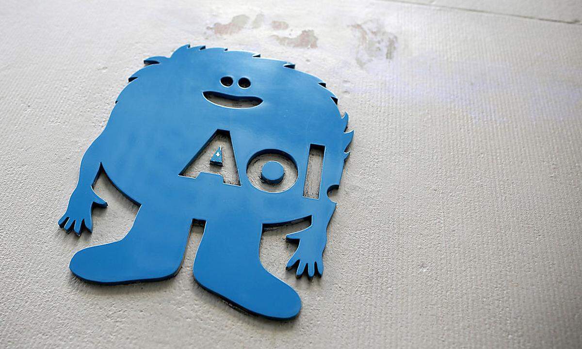 The AOL logo is seen at the company´s office in New York